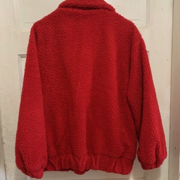 Zaful Women's Red Fleece Jacket - Picture 6 of 6